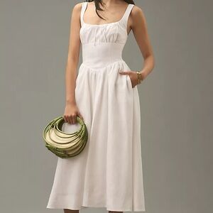 Reformation Balia Linen Dress White 8